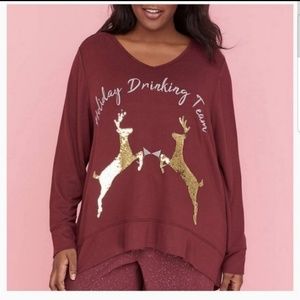 NEW Lane Bryant sequin deer holiday sweater